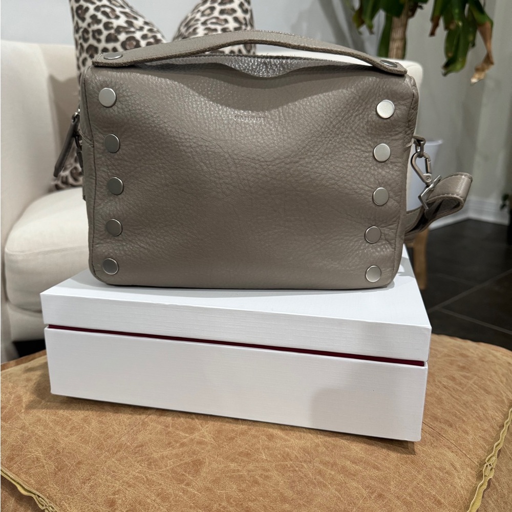 Hammitt Taupe Leather Stud-Accent Crossbody Bag